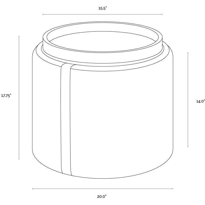 Borelli 17.75 inch Tobacco Tan / Autumn Chestnut Storage Ottoman