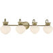 Melbourne 4 Light 33.25 inch Noble Brass Bathroom Vanity Light Wall Light