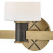 Declan 3 Light 25 inch Heritage Brass with Black Oxide Bath Light Wall Light