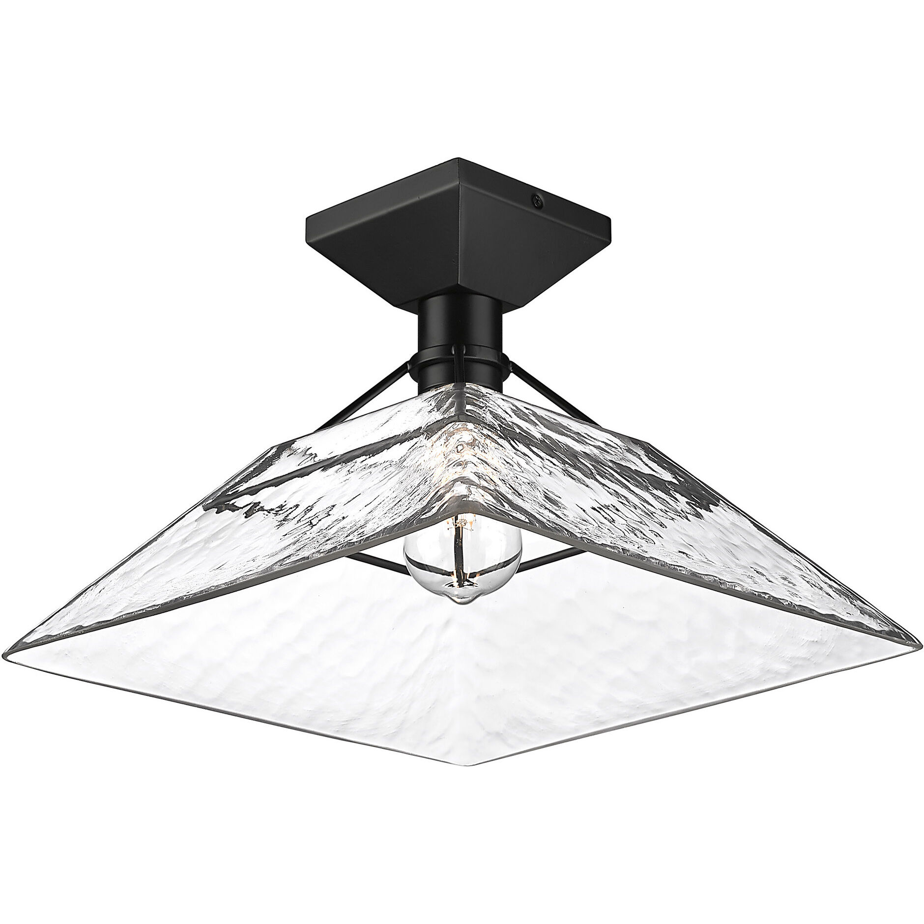 Kepler 1 Light 14 inch Matte Black Semi-Flush Mount Ceiling Light