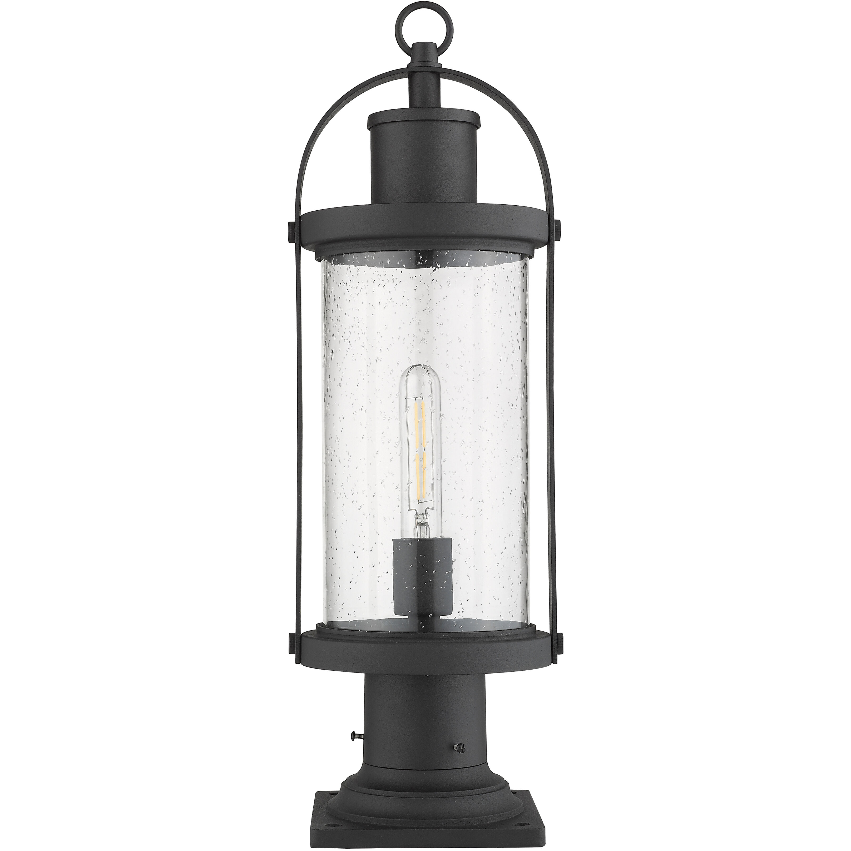 Roundhouse 1 Light 22.5 inch Black Outdoor Pier Mounted Fixture