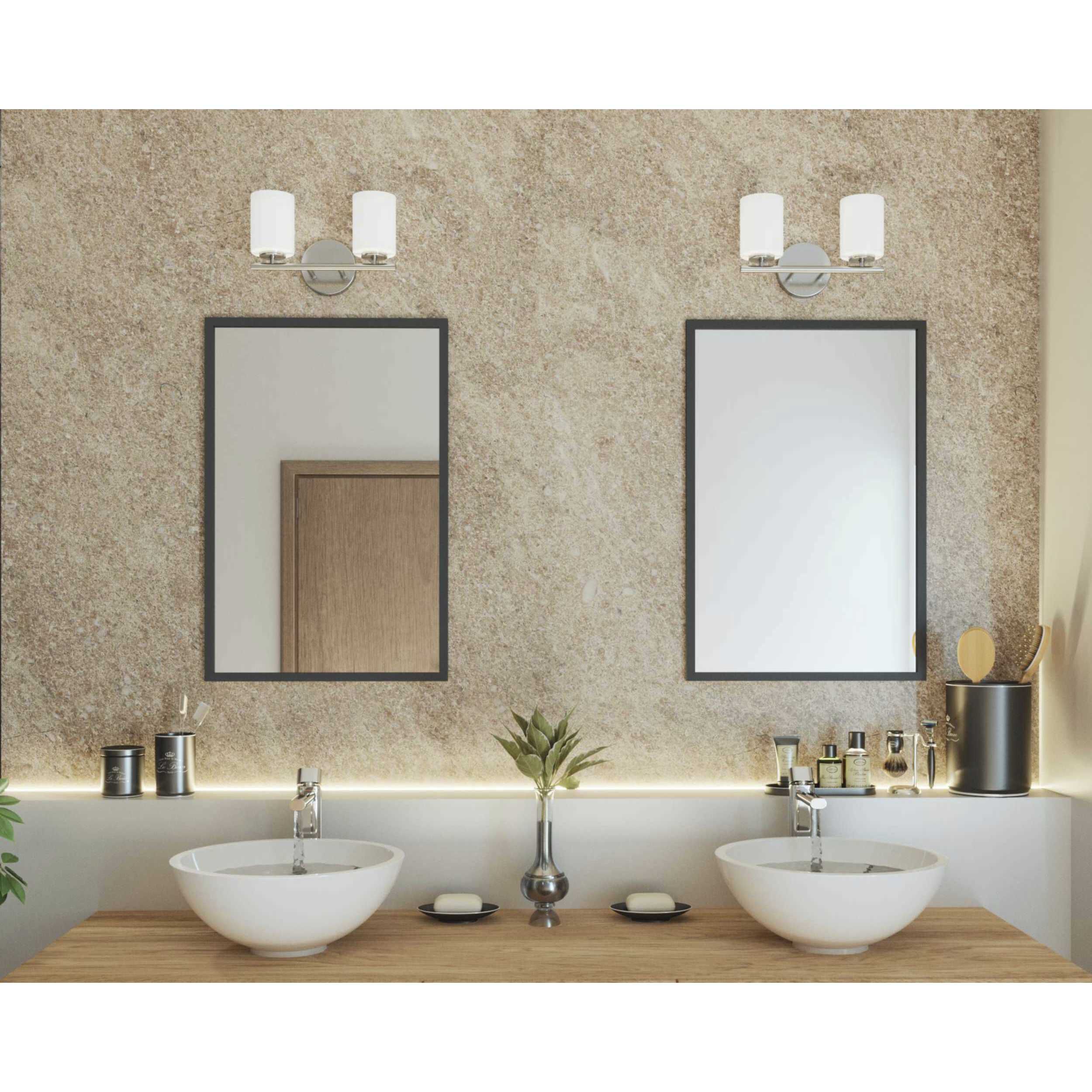Replay 2 Light 13 inch Polished Nickel Bath Vanity Wall Light