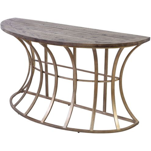 Meditation 54 X 18 inch Antique Gold with Brown Console Table