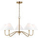 Drew & Jonathan Scott Eldon 5 Light 34 inch Satin Brass Chandelier Ceiling Light