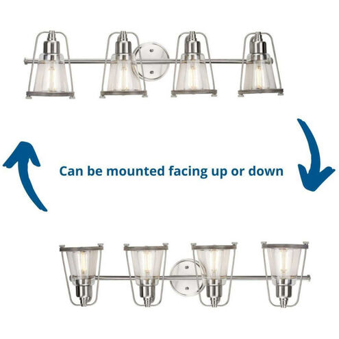 Conway 4 Light 33 inch Brushed Nickel Bath Vanity Wall Light