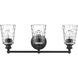 Mae 3 Light 23 inch Matte Black Vanity Light Wall Light