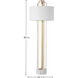 Krista 80 inch Coral White and Vintage Gold with White Linen Floor Lamp Portable Light
