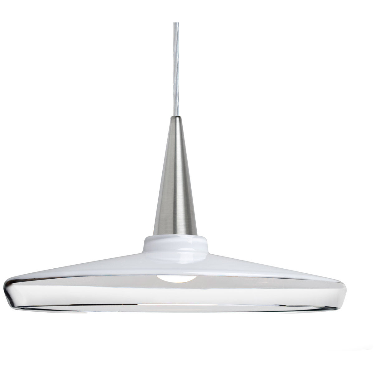 Baron 1 Light Satin Nickel Pendant Ceiling Light