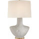 Kelly Wearstler Armato 28 inch 75 watt Porous White Table Lamp Portable Light in Linen, Porous White Porcelain, Small