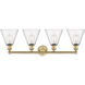 Berkshire 4 Light 35 inch Brushed Brass Bath Vanity Light Wall Light in Seedy