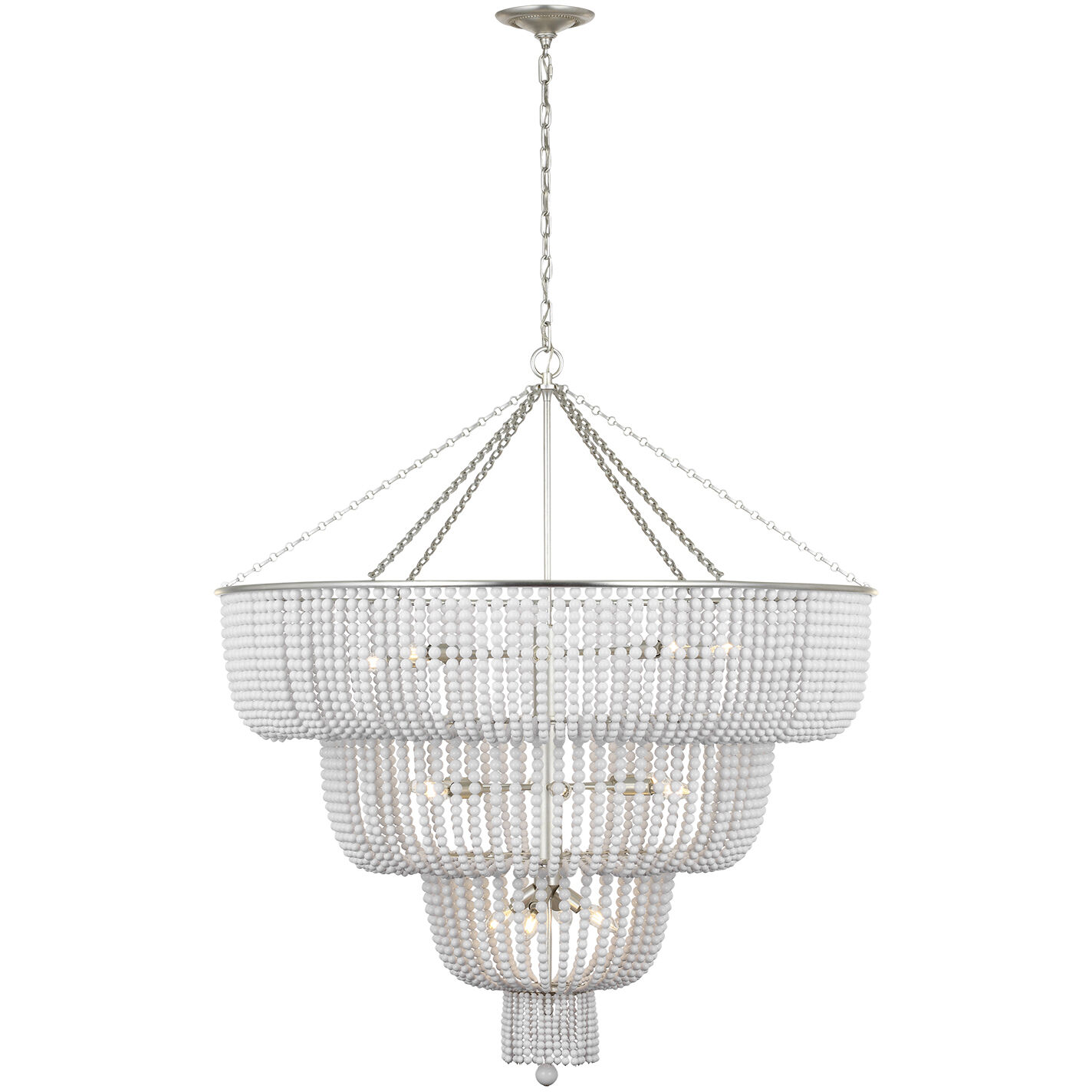 AERIN Jacqueline LED 45.5 inch Burnished Silver Leaf Basket Chandelier Ceiling Light