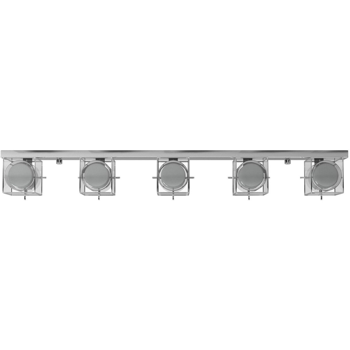 Iride 5 Light 44 inch Chrome Vanity Light Wall Light, Clear and White Glass