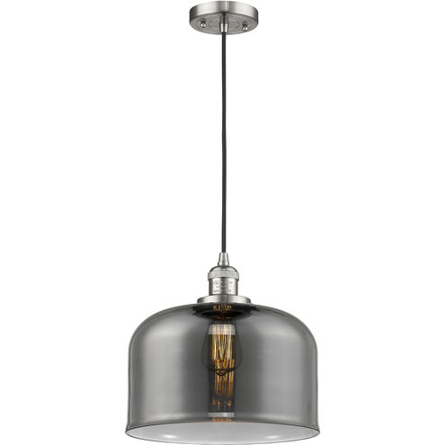 Franklin Restoration Bell 1 Light 12 inch Brushed Satin Nickel Mini Pendant Ceiling Light in Incandescent, Plated Smoke, Franklin Restoration