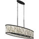 Scribble 6 Light 48 inch Matte Black with Artifact Linear Pendant Ceiling Light, Smithsonian Collaboration