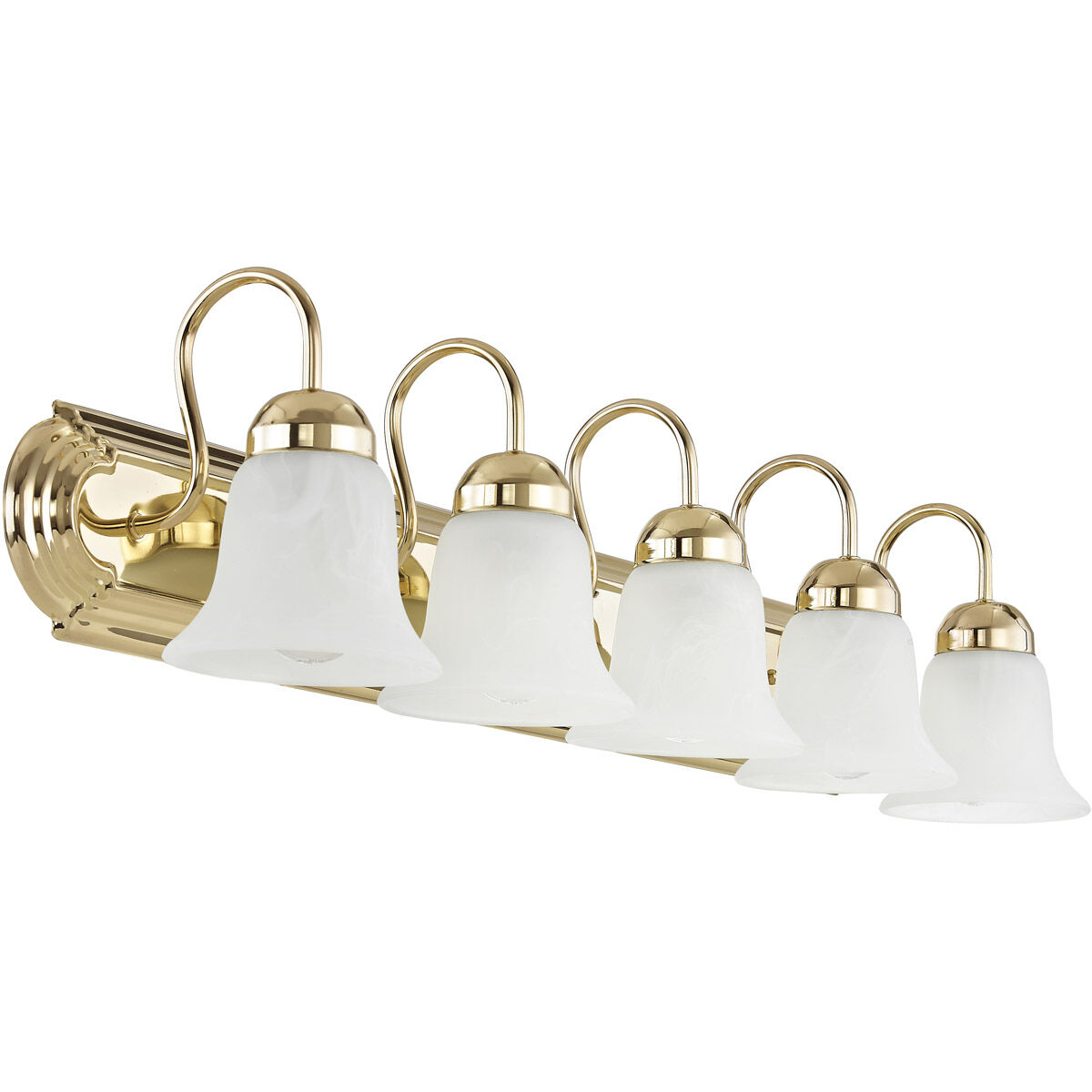 Riviera 5 Light 36 inch Polished Brass Bath Vanity Wall Light