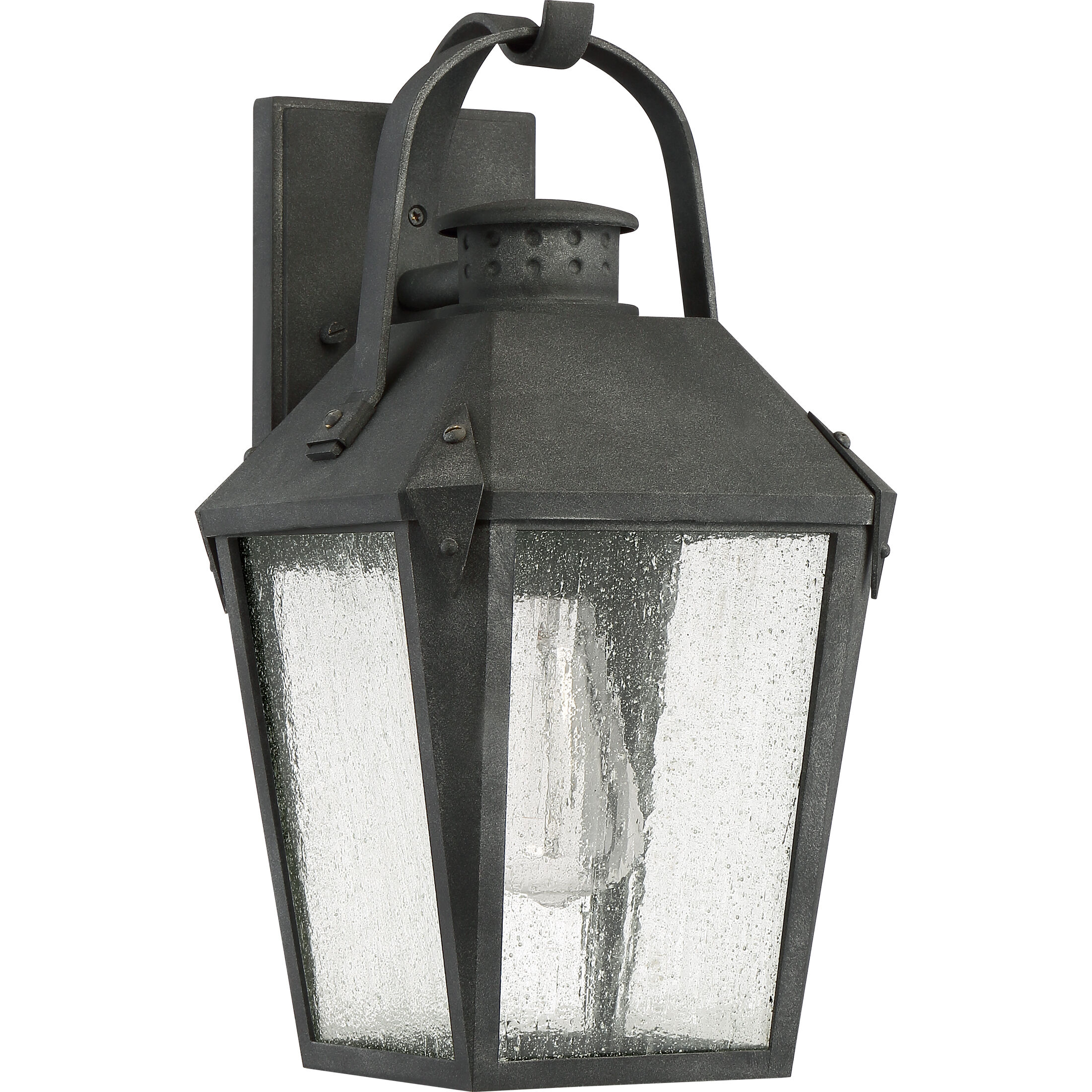Carriage 1 Light 15 inch Mottled Black Outdoor Wall Lantern