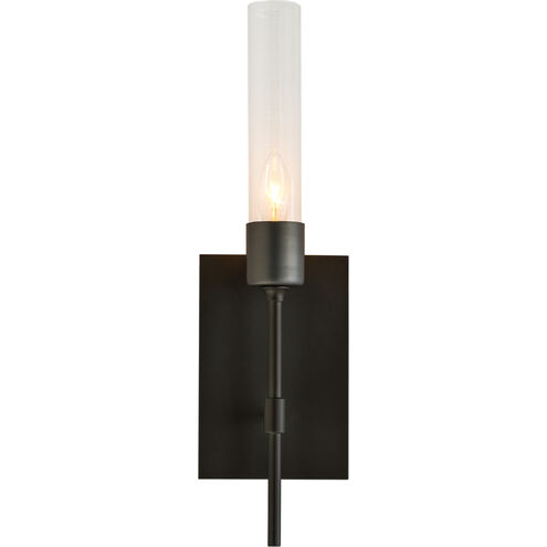 Vela 1 Light 4.5 inch Dark Smoke ADA Sconce Wall Light in Clear