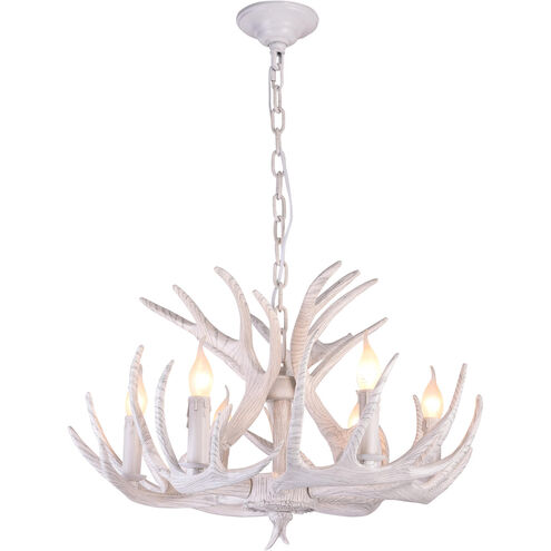 Canada 6 Light 27.5 inch White Chandelier Ceiling Light