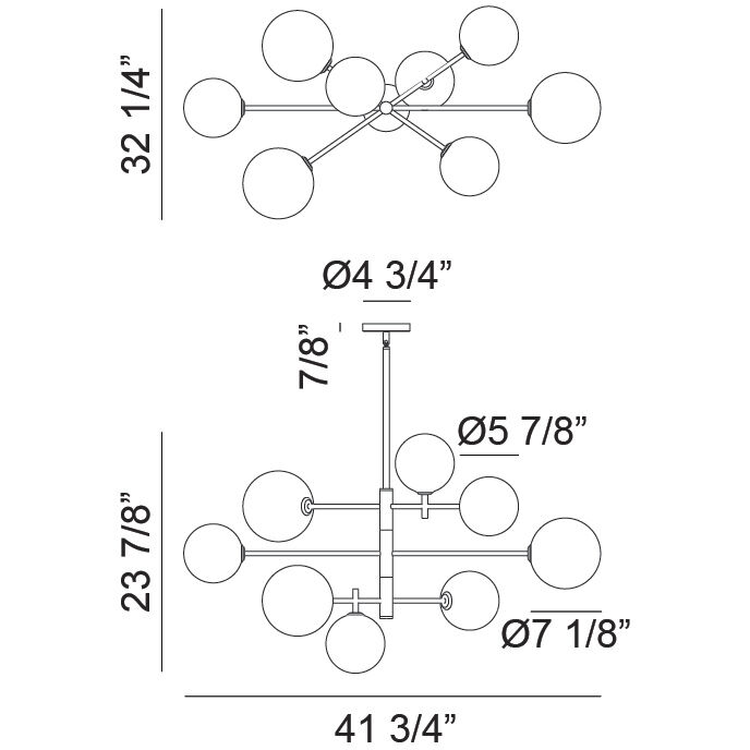 Averley 8 Light 32.25 inch Black Chandelier Ceiling Light in Black and Smoke