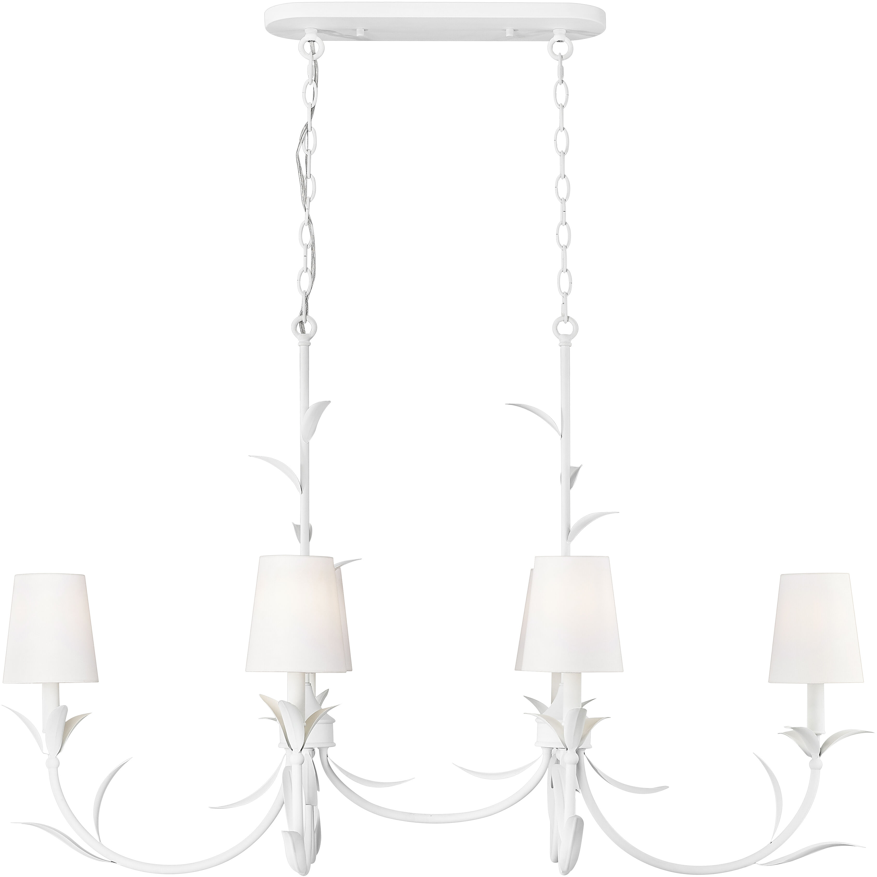 Aslin 6 Light 44 inch Textured White Linear Chandelier Ceiling Light