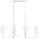 Aslin 6 Light 44 inch Textured White Linear Chandelier Ceiling Light