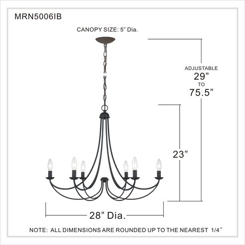 Mirren 6 Light 28 inch Imperial Bronze Chandelier Ceiling Light