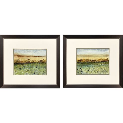 Abstract Vast Field Green and Brown and Yellow Framed Art