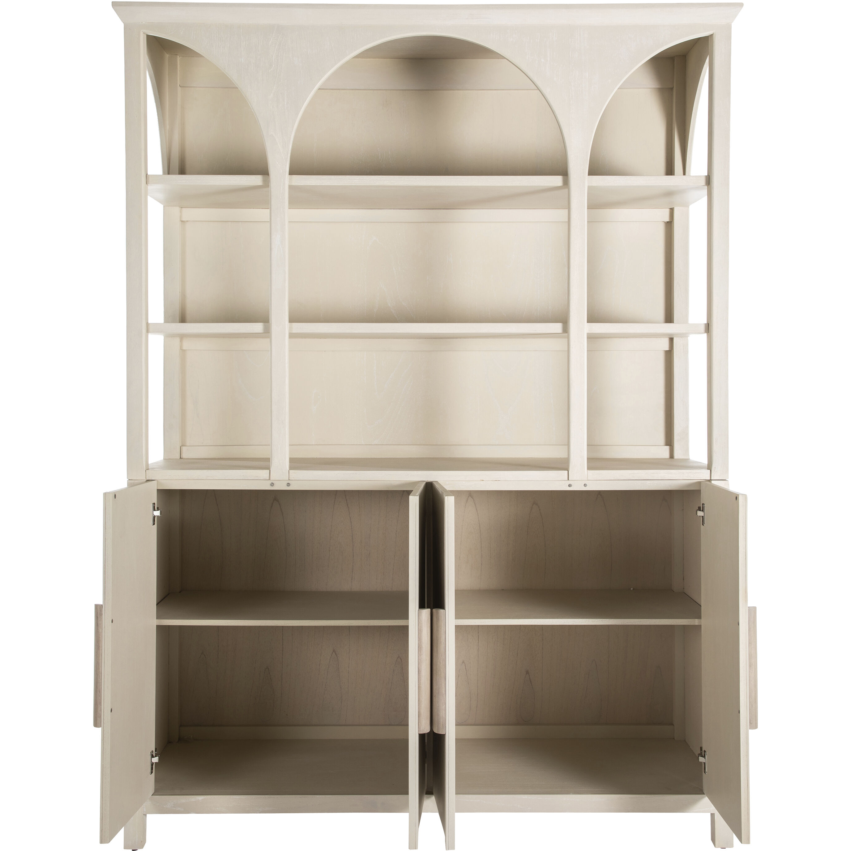 Edison Cerused White and Natural Bay Cabinet