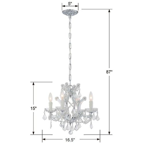 Maria Theresa 4 Light 16.5 inch Polished Chrome Chandelier Ceiling Light in Clear Spectra