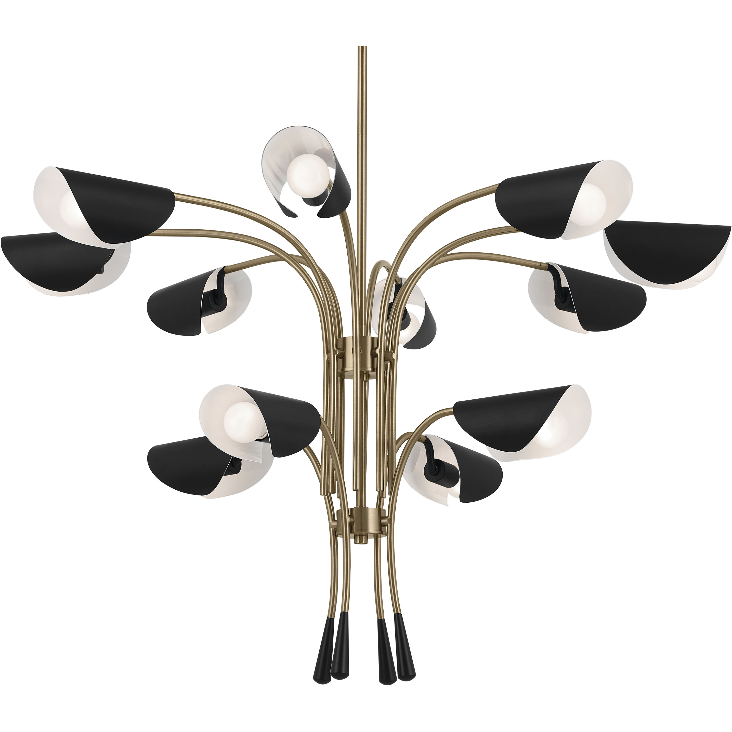 Arcus LED 46.25 inch Champagne Bronze with Black Chandelier Ceiling Light