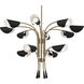 Arcus LED 46.25 inch Champagne Bronze with Black Chandelier Ceiling Light in Brushed Gold and Champagne Bronze