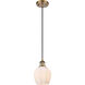 Ballston Norfolk 1 Light 6 inch Brushed Brass Mini Pendant Ceiling Light in Matte White Glass