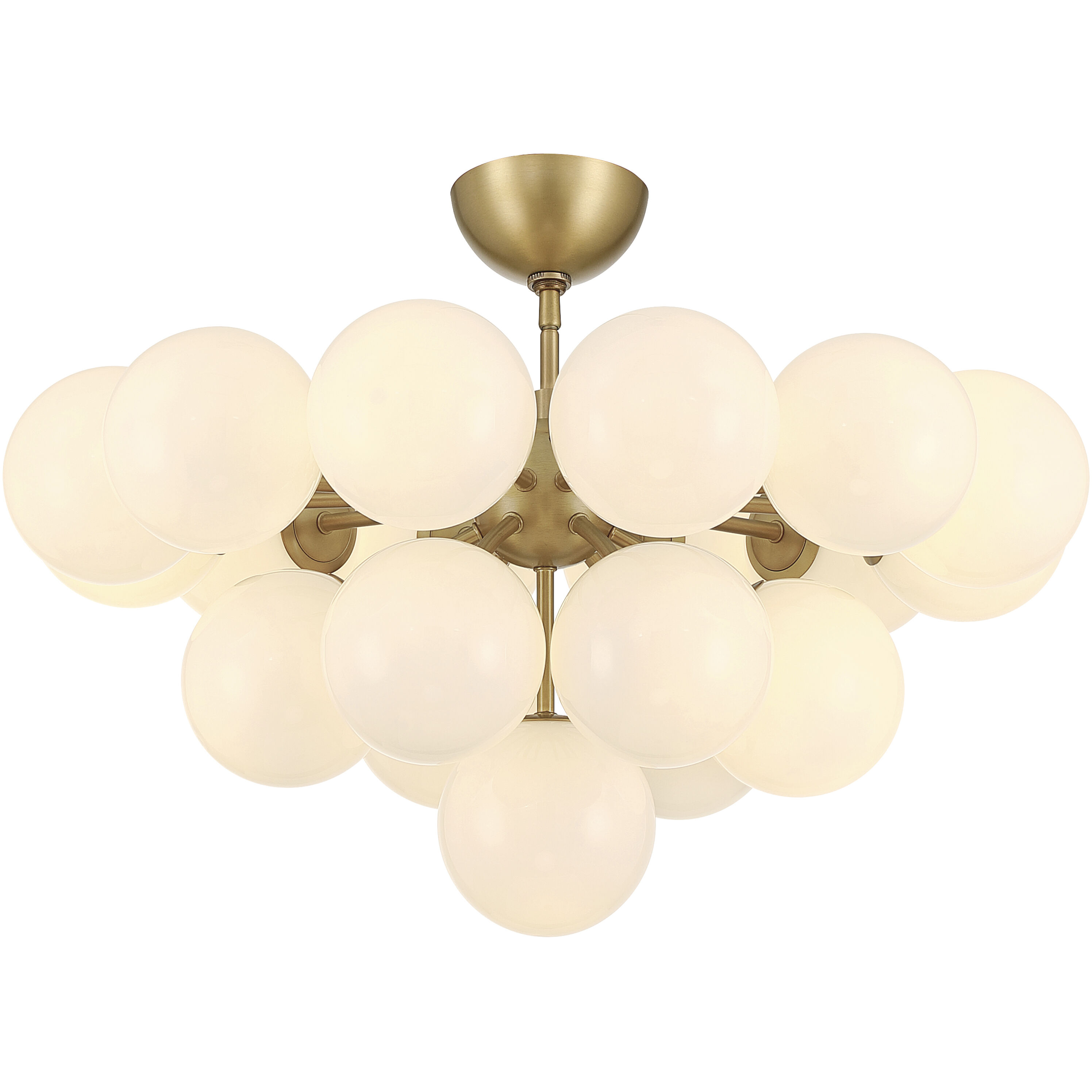 Lunara 19 Light 28 inch Legacy Brass Convertible Chandelier/Semi-Flush Mount Ceiling Light