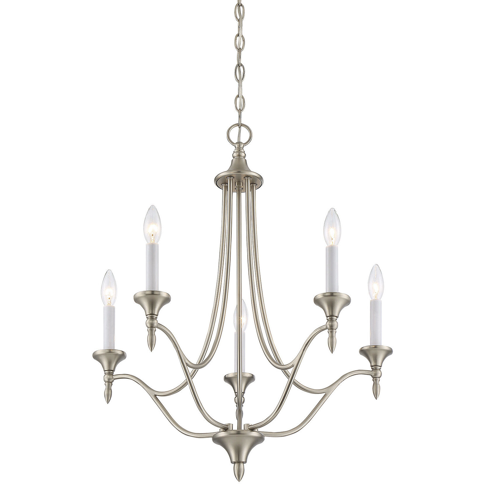 Herndon 5 Light 21 inch Satin Nickel Chandelier Ceiling Light, Essentials