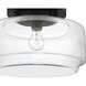Peri 1 Light 14 inch Flat Black Flushmount Ceiling Light