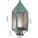 Ashford 1 Light 19.25 inch Verde Green Post Lantern in Seedy Glass, X Wire Pattern, Brass Traditions by InnovationsLighting