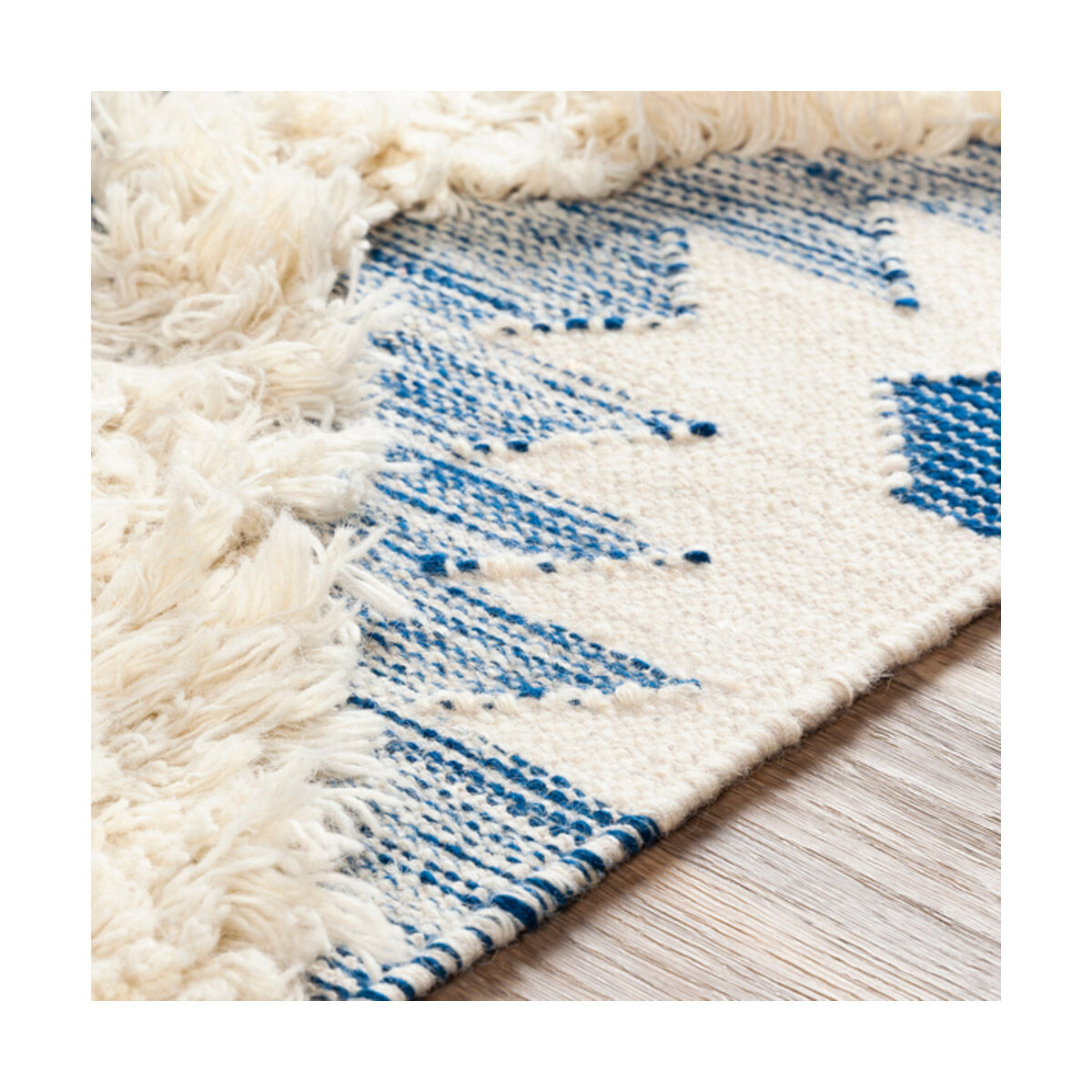 Apache 120 X 96 inch Dark Blue/Ivory Handmade Rug in 8 x 10