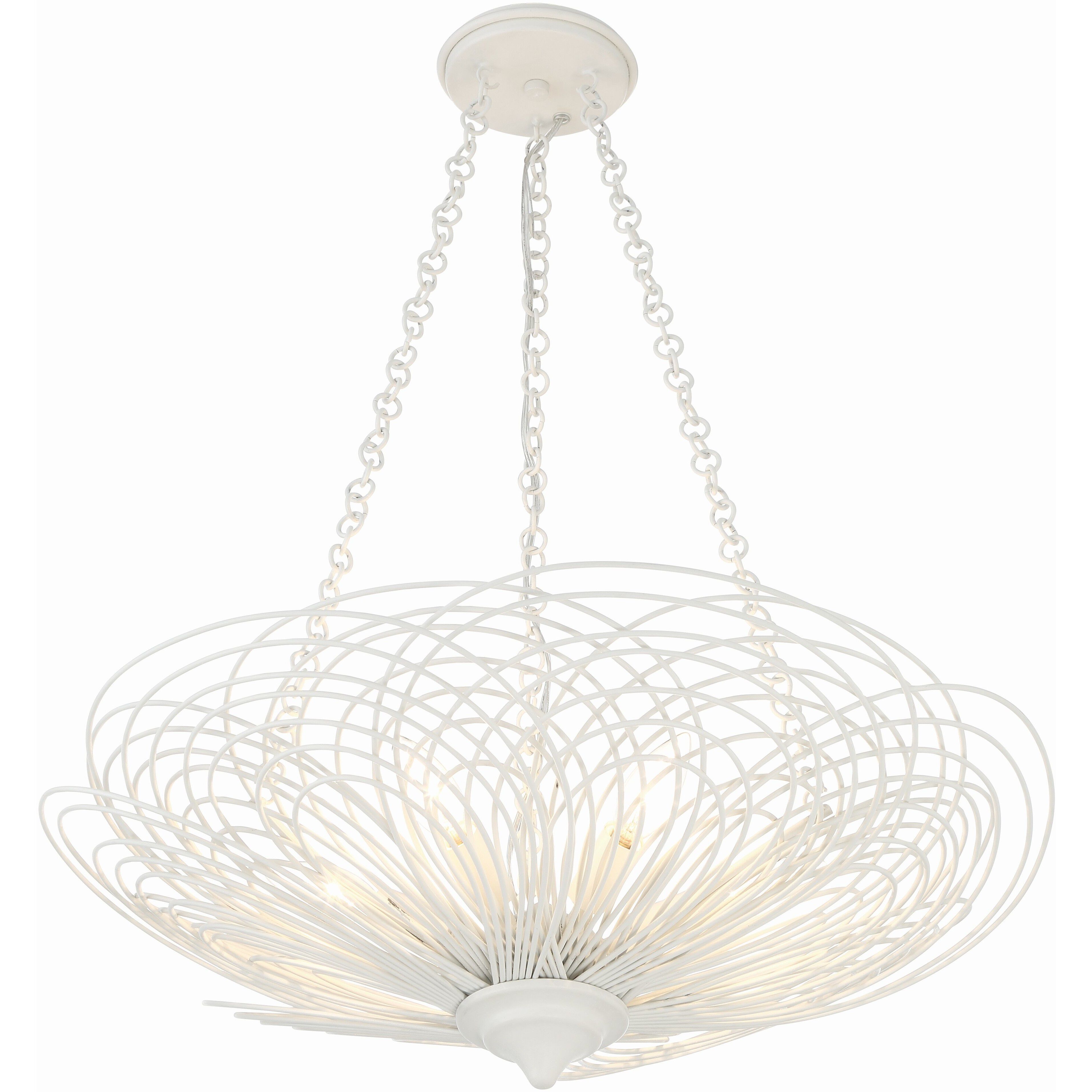 Doral 6 Light 24 inch Matte White Chandelier Ceiling Light