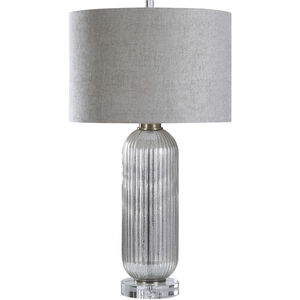 Sawyer 37 inch 150.00 watt Mercury/Clear/Heathered Grey/Silver Sheen Table Lamp Portable Light 