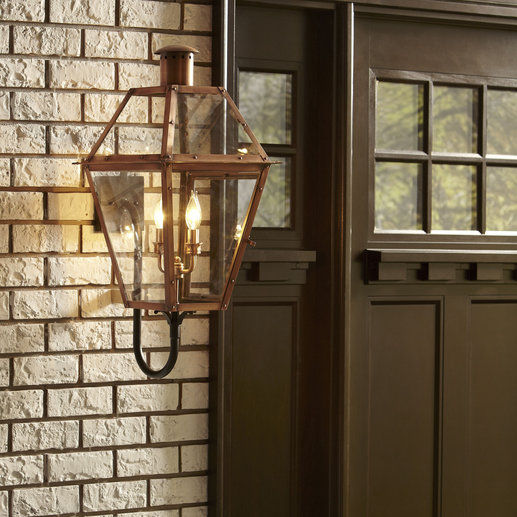 Rue De Royal 4 Light 29 inch Aged Copper Outdoor Wall Lantern