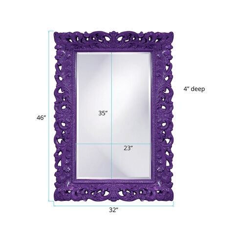 Barcelona 46 X 32 inch Glossy Royal Purple Wall Mirror