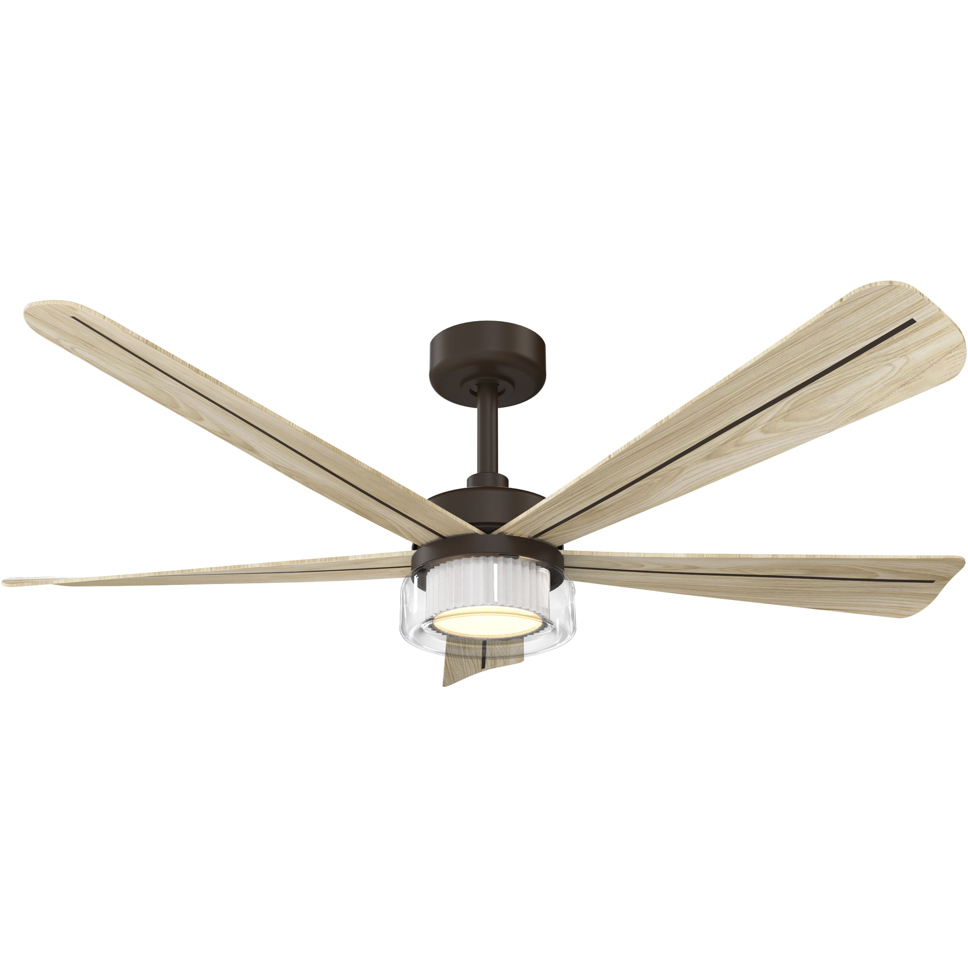 Nellora 52 inch Dark Bronze with White Oak Blades Smart Ceiling Fan