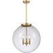 Franklin Restoration Beacon LED 18 inch Satin Gold Statement Pendant Ceiling Light in Clear