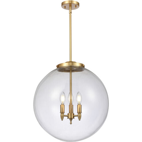 Franklin Restoration Beacon LED 18 inch Satin Gold Statement Pendant Ceiling Light in Clear
