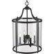 Payton Pendant Ceiling Light in Matte Black, Caged