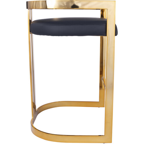 Clarence Gold & Black Faux Leather Bar Stool