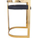 Clarence Gold & Black Faux Leather Bar Stool