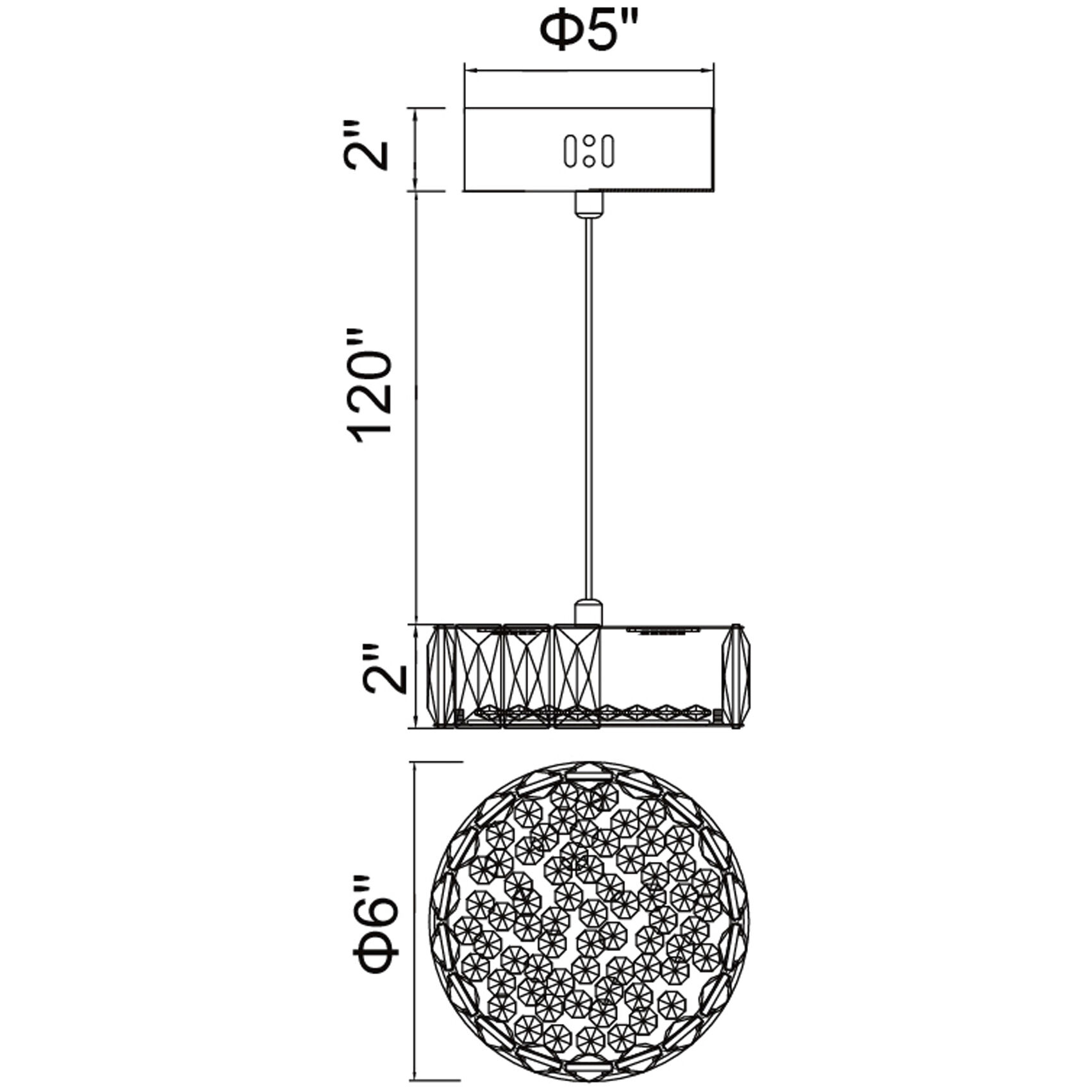 Milan LED 6 inch Chrome Down Mini Pendant Ceiling Light