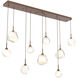 Gem LED Burnished Bronze Linear Pendant Ceiling Light in 3000K LED, Amber, Multi-Port