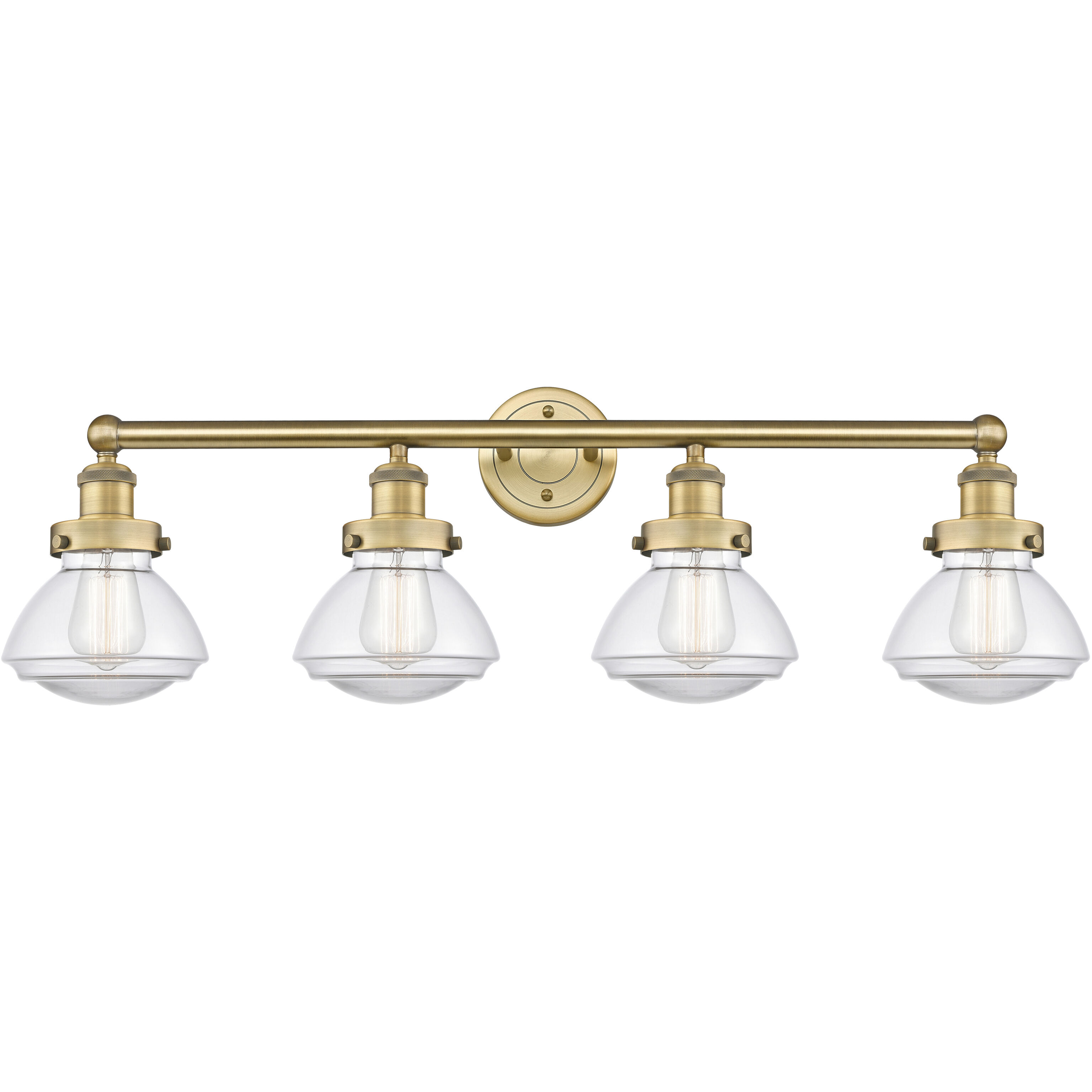 Olean 4 Light 33.5 inch Brushed Brass Bath Vanity Light Wall Light in Clear